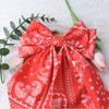 Red Bandana Hair Clips Ribbon Bows for Girls Boho Paisley