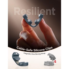 8-Pack Silicone Cord Organizer Magnetic Cable Clips, Adhesive Cable Management Under Desk Wire Hider, FLYLEAD Desktop Cable Organizer for Phone, Office Workspaces Desk Organization Home Accessories