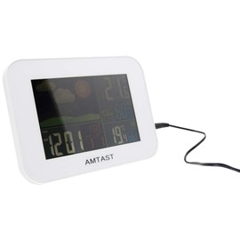 AMTAST 110V 60Hz Wireless Weather Forecast Station Temperature Humidity Meter with Durable Weather-Resistant Remote Sensor