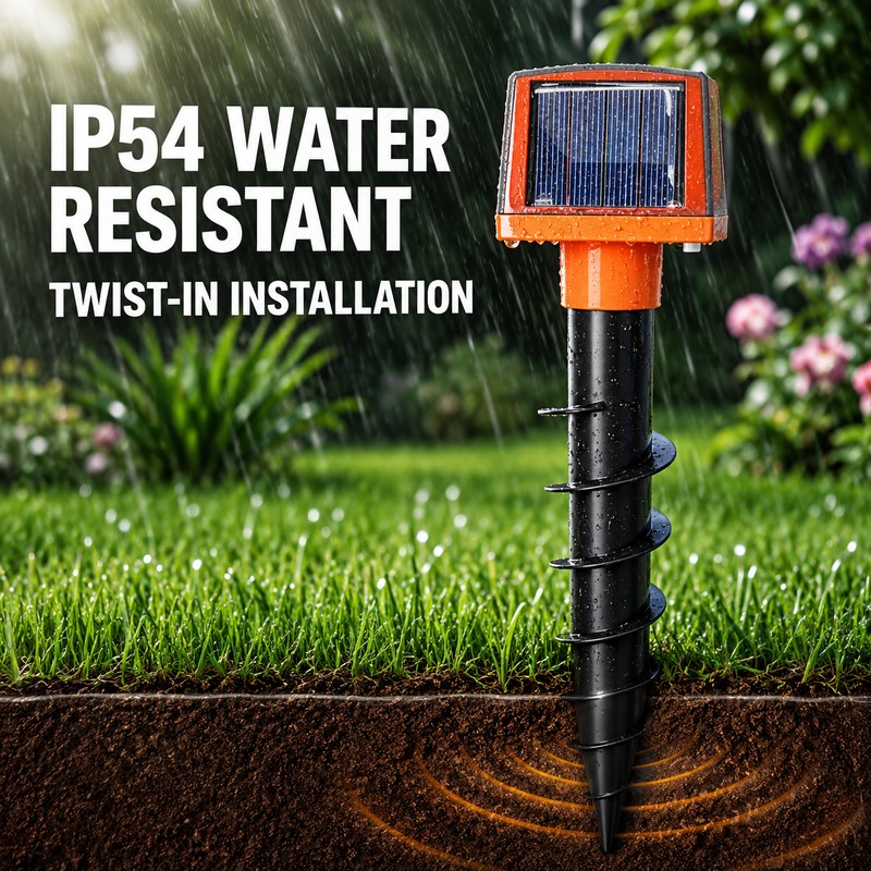 Solar Animal Repeller for Lawns and Gardens - Double-Sided Solar