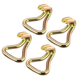 sourcing map Double J Strap Hook 50 mm High Load for Truck Trailers Pack of 4