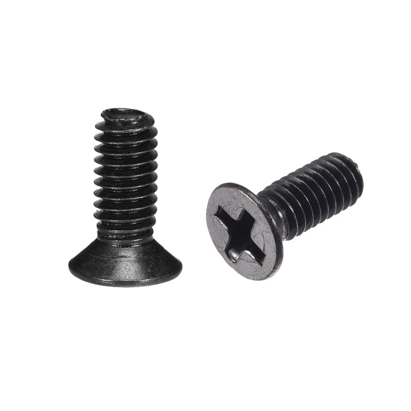 sourcing map M4 x 10mm Phillips Screw Fastener Black for