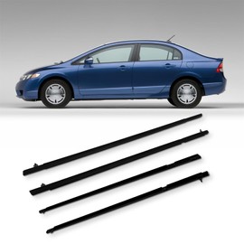 OCPTY 4PCS Car Outer Door Window Molding Trim Weatherstrip Window Seal Compatible with 2006-2011 For Honda For Civic, Replace 72460-SNA-A01 72410-SNA-A01