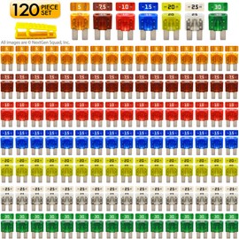 BioFuse Micro2 APT ATR 120 Piece Automotive Commercial Car Fuse Assortment (119 Micro 2 Blade Fuses + Fuse Puller) 5A 7.5A 10A 15A 20A 25A 30A