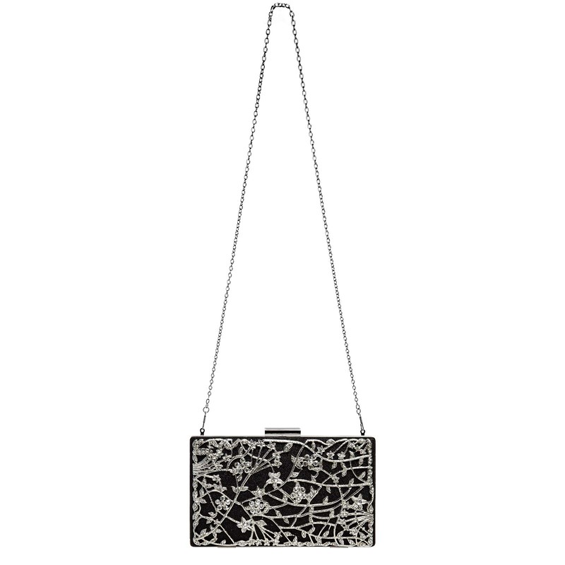 Caspar TA528 Extraordinary Elegant Ladies Box Clutch Bag with Floral