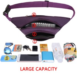 Waterproof bumbags and Fanny Packs for Women Men Hiking Running Travel Dog wolking Waist Bag for Women Men Ladies Boys Waterproof for Outdoor Sport