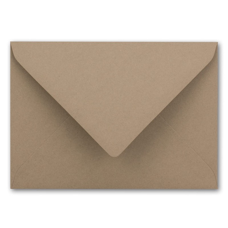 25 x metallic gold lined envelopes DIN C5, cappuccino (brown),