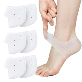 ZADEICK Silikon Fersenschutz, 6 Stück Fersenpolster Fersenschutz für schuhe, Ferse Socken für Fersenschmerzen, Plantarfasziitis, Trockene Rissige Ferse