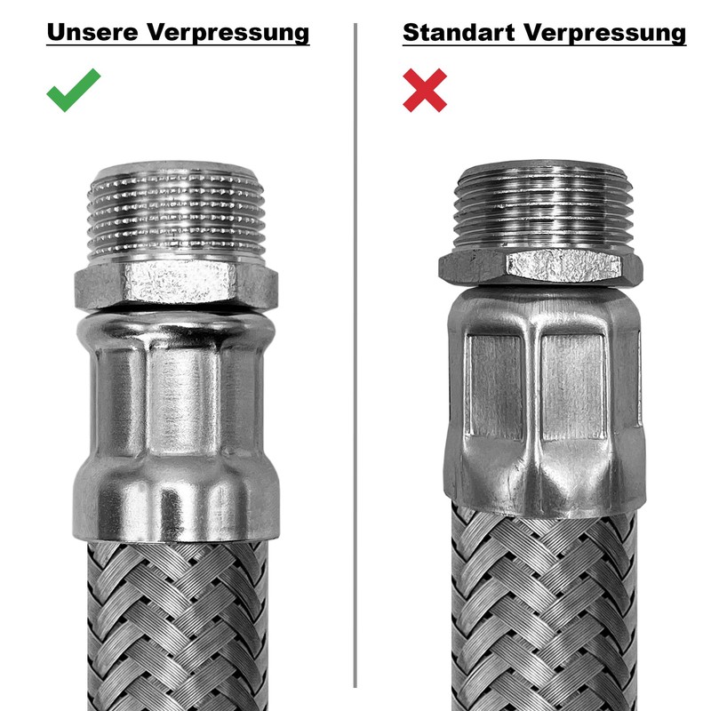 AWM stainless steel flex hose 1/2, 3/4, 1 Inch reinforced
