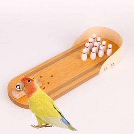 Bird Training Toy Desktop Bowling Toy: Wooden Bird Toys Parakeet Toys Desktop Intelligence Training Game for Budgie Cockatiel Macaw Parrot
