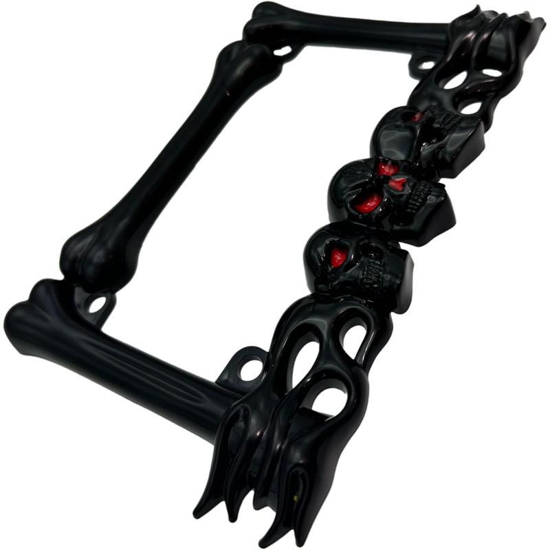 Heavy-Duty Skull Motorcycle License Plate Frame – Fits 7 x