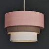 MiniSun | Round Modern 3 Tier Pink and Grey Fabric