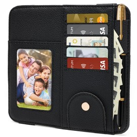 Peisicne Visor Organizer, Black Sunglass Holder For Car, Sunvisor Organizers with Multiple Pockets and Picture Frame, Essential Car Interior Accessories for Women and Men