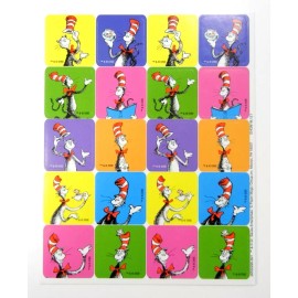 Eureka Dr. Seuss Cat In The Hat Squares Sticker Sheet Eureka