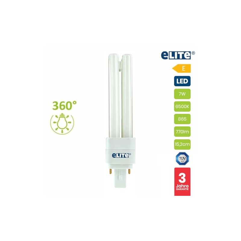 eLITe Smart LED Lamp G24D-2 7W 6500K 865 770lm 15.2