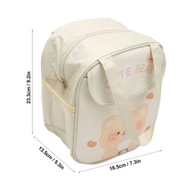 Lunch Bags, Cute Cartoon Pattern Lunch Bag Insulated Aluminum Foil Thicken Lunch Box (Beige Milk Tea Bear)