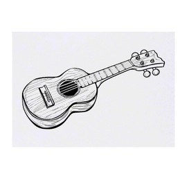 'Ukelele Instrument' Temporary Tattoo - Water Resistant, Skin-Safe, Non-Toxic Transfer (TO00076449)