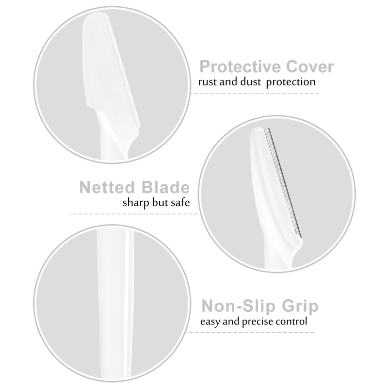 HFATMOS 12 Pcs Eyebrow Razors, Face Razors Multipurpose, Exfoliating Dermaplaning