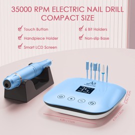 ANBEISTEE Professional Electric Nail Drill Bit 35000RPM Portable Nail File Set for Any Manicure Pedicure Ideal Nail Art Tools Designed for Salon Home Bla