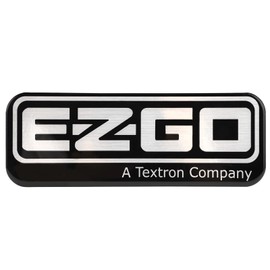 Roykaw EZGO RXV Golf Cart Front Name Plate/Emblem for 2008-up Gas & Electric Models, Replaces OEM # 606405 - Black/Silver