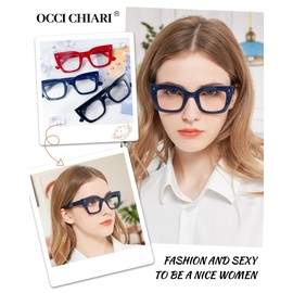 OCCI CHIARI Women Oversized Square-Cateye Reading Glasses 1.25x Trendy Thick Readers Comfort Eyeglasses(1.0 1.25 1.5 1.75 2.0 2.25 2.5 2.75 3.0 3.5 4.0 5.0 6.0)