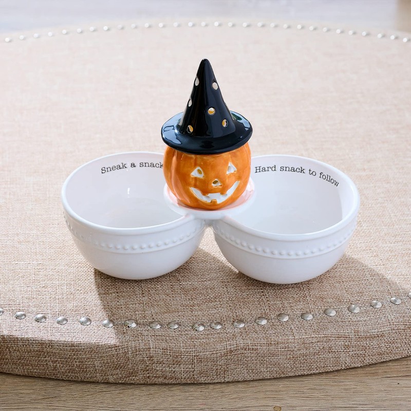 Mud Pie Circa Double Dip Bowl, White, 4 1/2" x