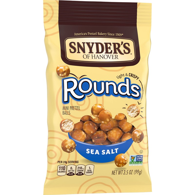 Snyder's of Hanover Pretzels, Rounds, Sea Salt, 3.5 Oz (Pack