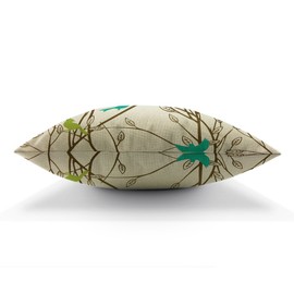 (Color 04) - HGOD DESIGNS Bird Pillow Case, Lots Of Colourful Magpie and Swallow Bird on the Tree Cotton Linen Cushion Cover Square Standard Home Decorative Throw Pillow for Men/Women/Kids 46cm x 46cm White