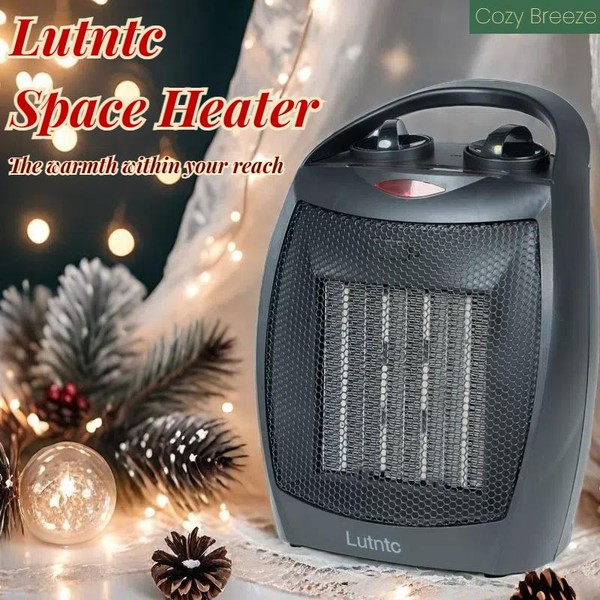Small Space Heater for Indoor Use - 1500W Electric Ceramic