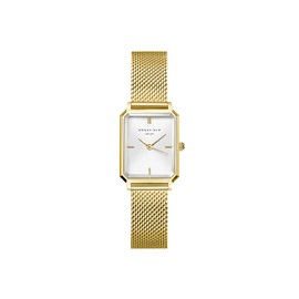 Rosefield Octagon XS Mesh Gold with White Dial and 19.5 x 24 mm Gold Case OWGMG-O73 Stainless Steel, gold, Elegant