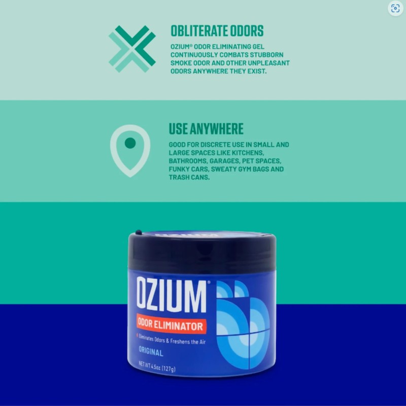 Ozium 4.5 Oz. Odor Eliminating Gel for Homes, Cars, Offices
