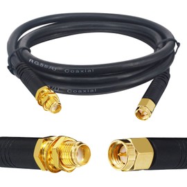 BOOBRIE RG-58/U SMA to SMA Cable 5M WiFi Antenna Cable SMA Female to SMA Male Coaxial Cable Low Loss 50 Ohm Coaxial Cable for WiFi Antenna/Radio/FPV Drone etc.