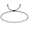 Morse Code Bracelet Beads on Silk Cord Bracelet Silver Secret