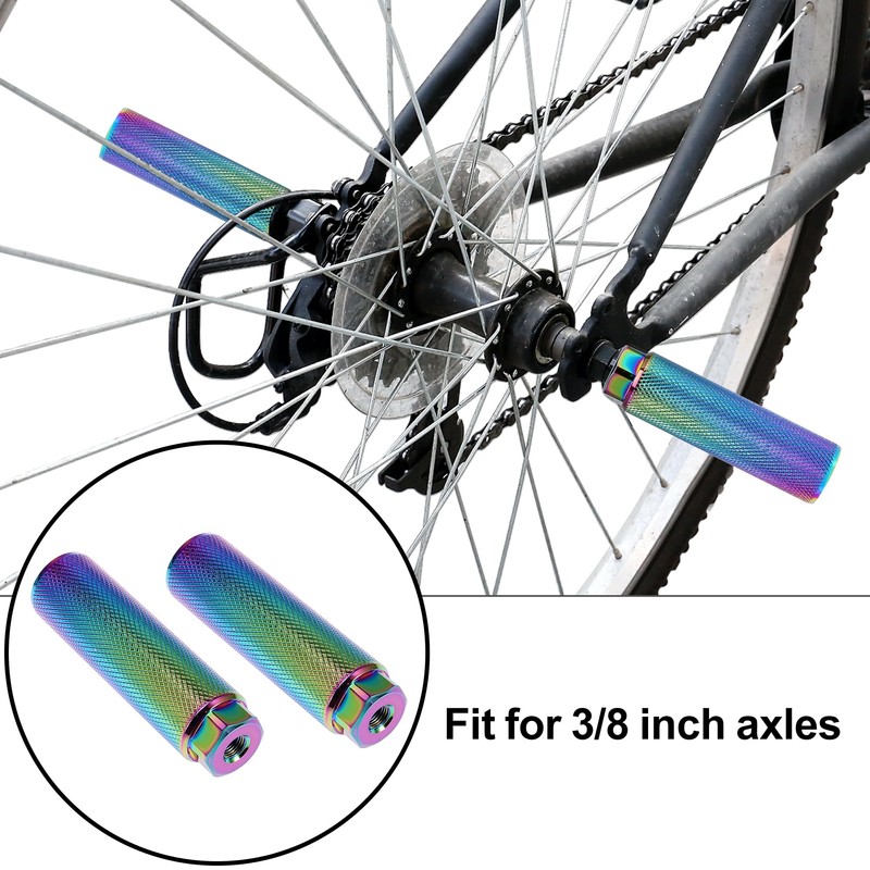 X AUTOHAUX Pair 100x28mm Axle Foot Pegs for Bike Fit