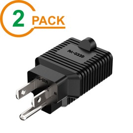 [2Pack] 4-in-1 15 Amp Household AC Plug to 20 Amp T Blade Adapter,5-15P to 5-20R,5-15P to 6-15R,5-15P to 6-20R, 4 in 1 AC Power Adapter,15A 125V to 20A 250V Adapter