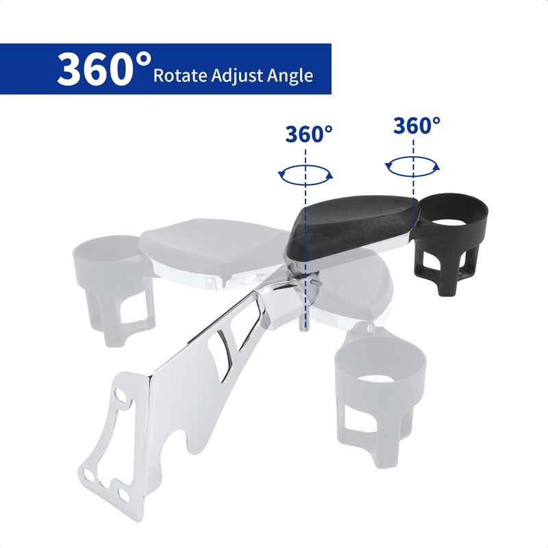 Passenger Armrests, with Cup Holders Adjustable Armrest for Harley Touring