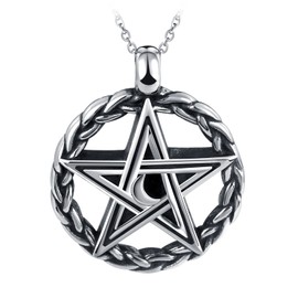 Feilok Mens Stainless Steel Necklace Chain 23" with Pendant Moon Star for Men Man