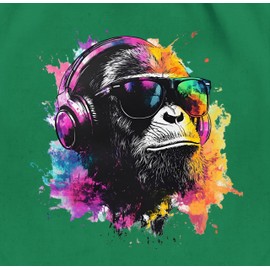 Shirtracer - Gym Bag Backpack - Bags - DJ Monkey Cool Monkey Gift Festival I Cool Music Gifts Gaming I DJ Gift Monkey, 16 Green, Unit size