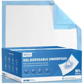 SOFYFINE 50 Count Extra Large Chucks 36"x36" Thicken Elderly Adults Incontinence Bed Pads Disposable, Heavy Duty Absorbency Underpads Waterproof, XXL Extra Large Puppy Pee Training Pad