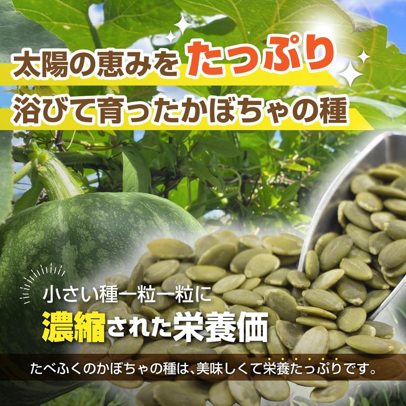 Tabefuku Pumpkin Seeds, Ungrilled, 8.8 oz (250 g), Pumpkin Seeds,