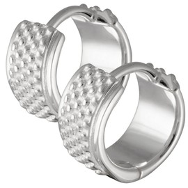 Vinani Women's Folding Creole Earrings 925 Sterling Silver Pattern Earrings Hedgehog CIG