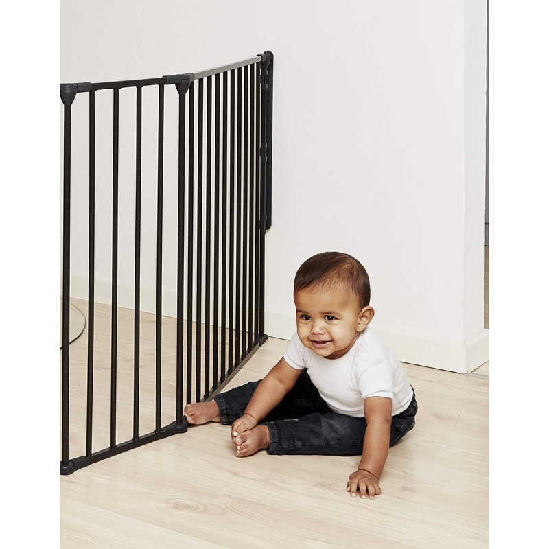 BabyDan Flex Hearth Gate Extra Large 35.4-109.5", Black