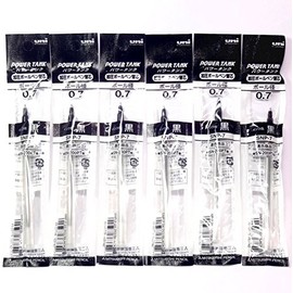 Uni-ball Power Tank Ballpoint Pen Black Ink Refills, 0.7mm, SNP7.24, Set of 6 (Japan import) [Komainu-Dou Original Package]