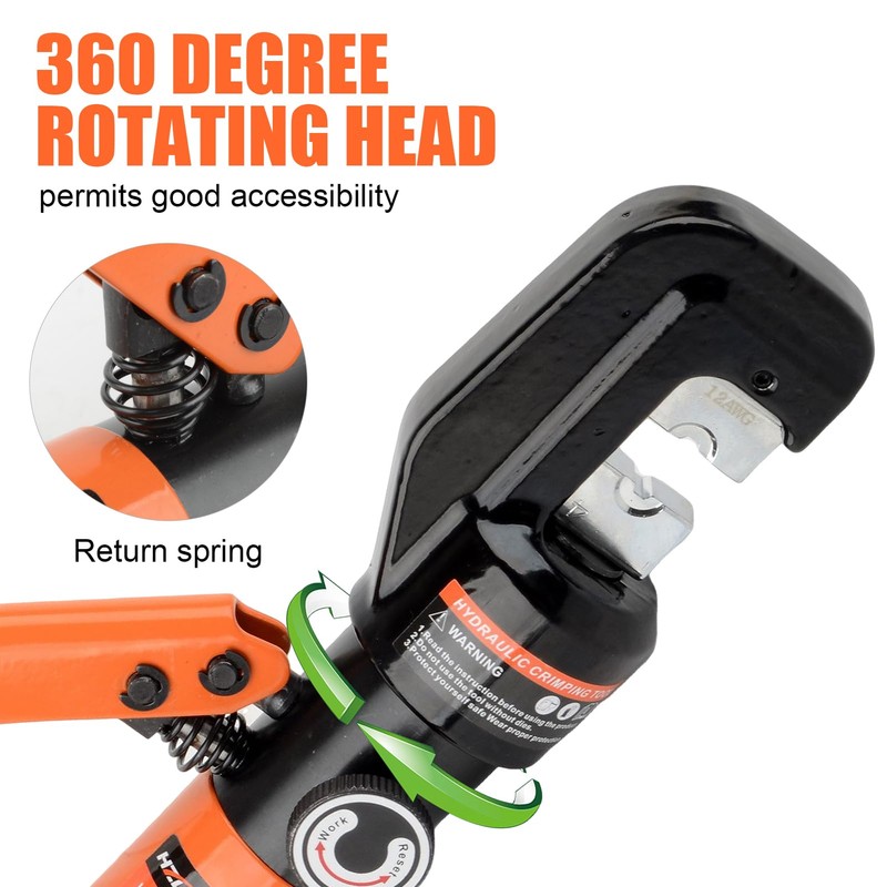 HZLZRZ Hydraulic Crimping Tool and Battery Cable Crimper Tool, Rope