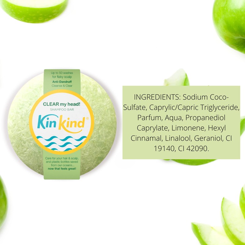 KinKind Shampoo Bar - CLEAR My Head! Anti Dandruff Shampoo