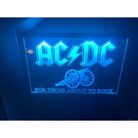 ac dc Led Neon Light Sign / Man Cave / Music / Heavy Metal / color changing