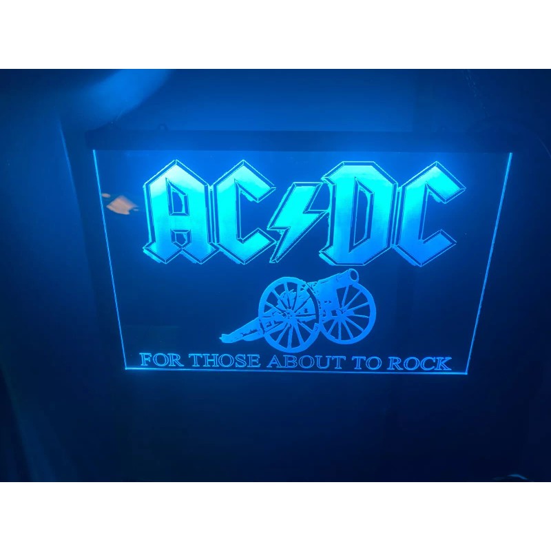 ac dc Led Neon Light Sign / Man Cave /