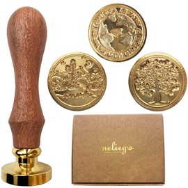 neliege Sealing Stamp Sealing Wax Head 3 Types Handleset Sealing Wax Handmade (A-6)