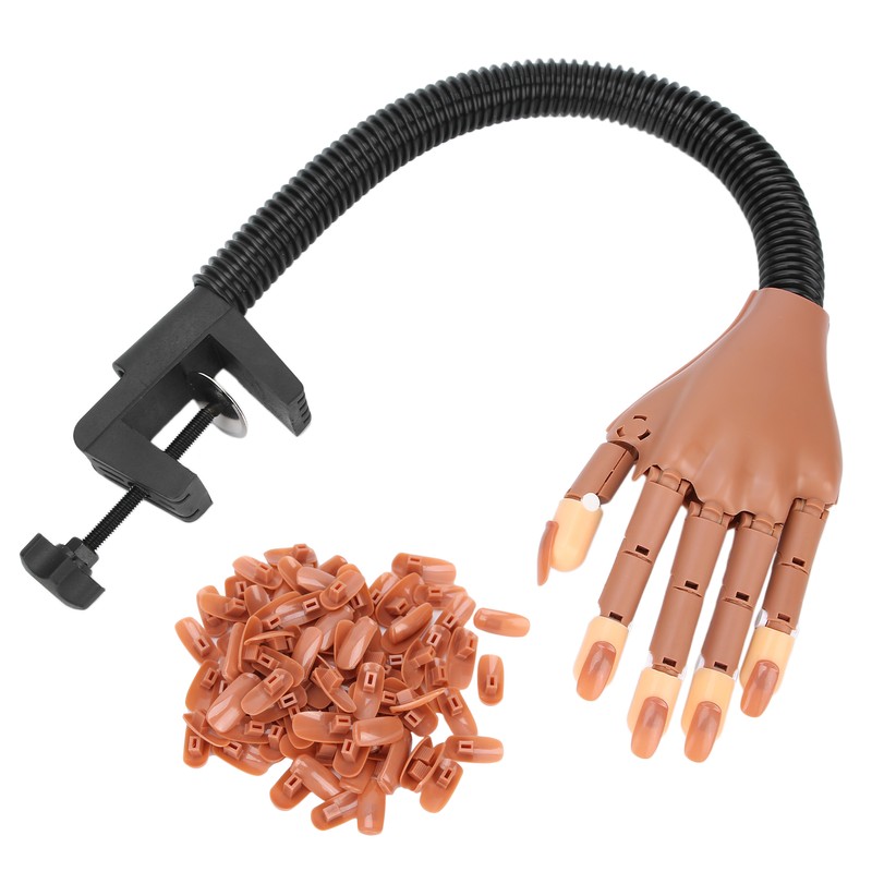 Flexible Movable False Fake Hands Nail Art Manicure Practice Hand