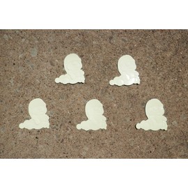 GLOW WORMS ~ Glow In The Dark Vinyl Waterproof Luminescent Stickers ~ Set of 5 ~ for Wall Décor Ceiling Bedroom Child Playroom Basement Bright Luminous Green Stars Shining Retro Vehicle